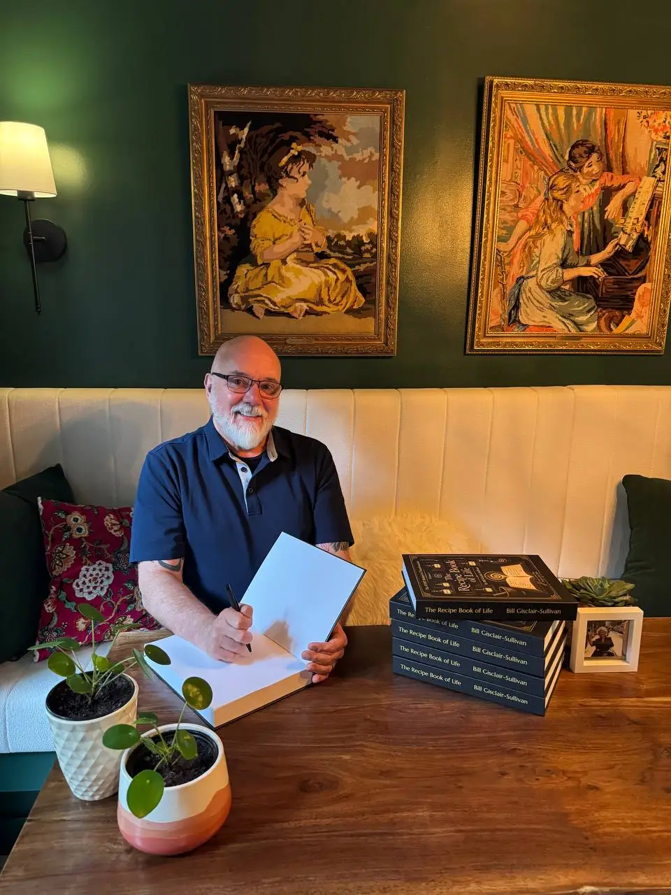 Bill Gisclair-Sullivan signing The Recipe Book of Life
